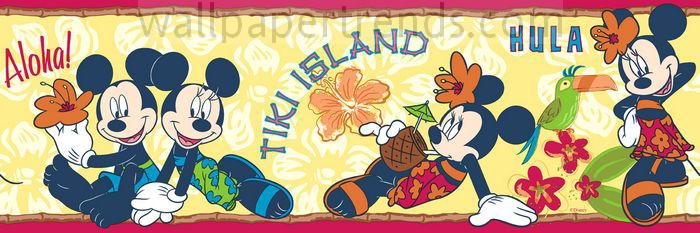 Minnie Hawaiian Disney Wallpaper Border Totally Tropical
