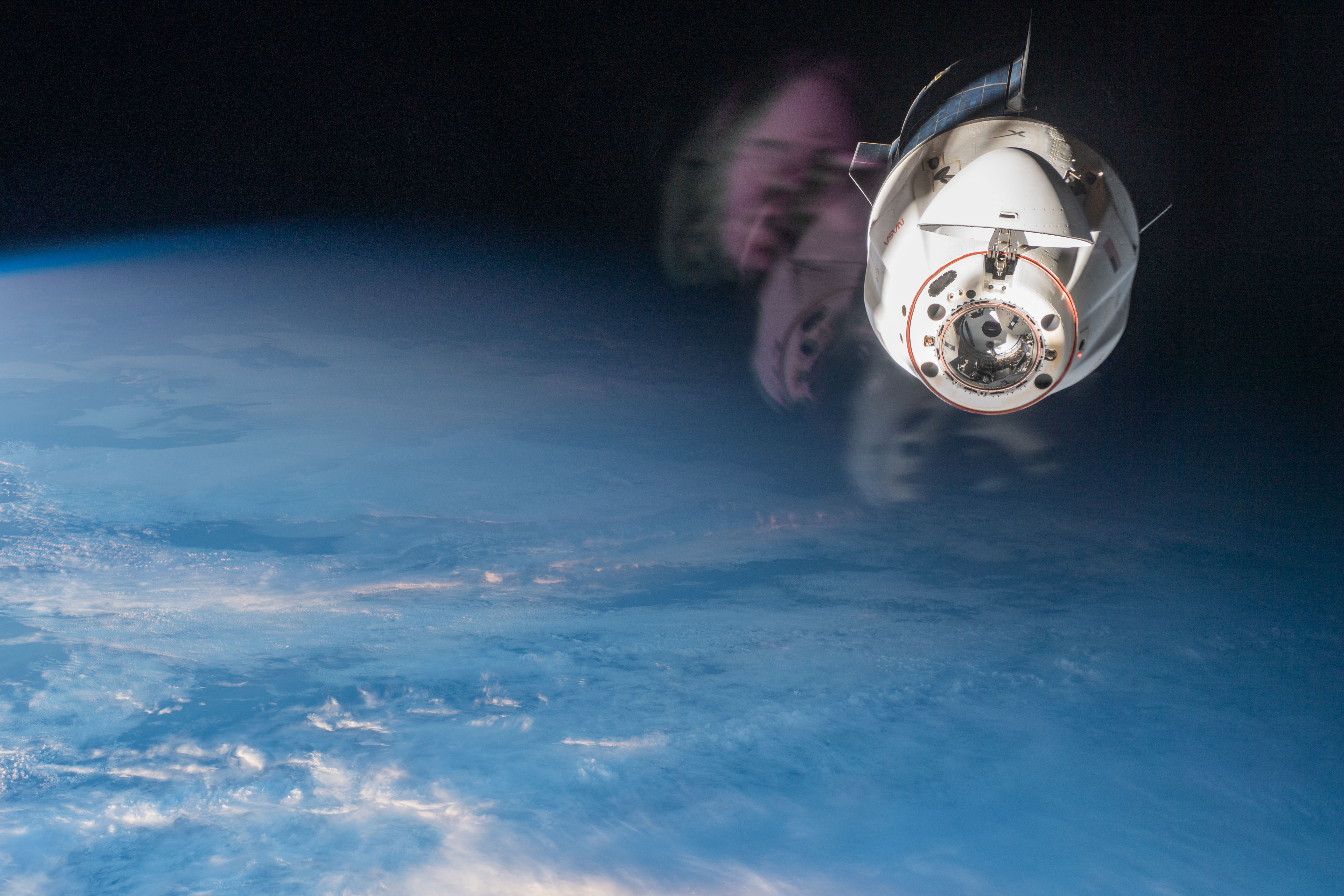 The Spacex Dragon Endurance Crew Ship Backs Away From Station