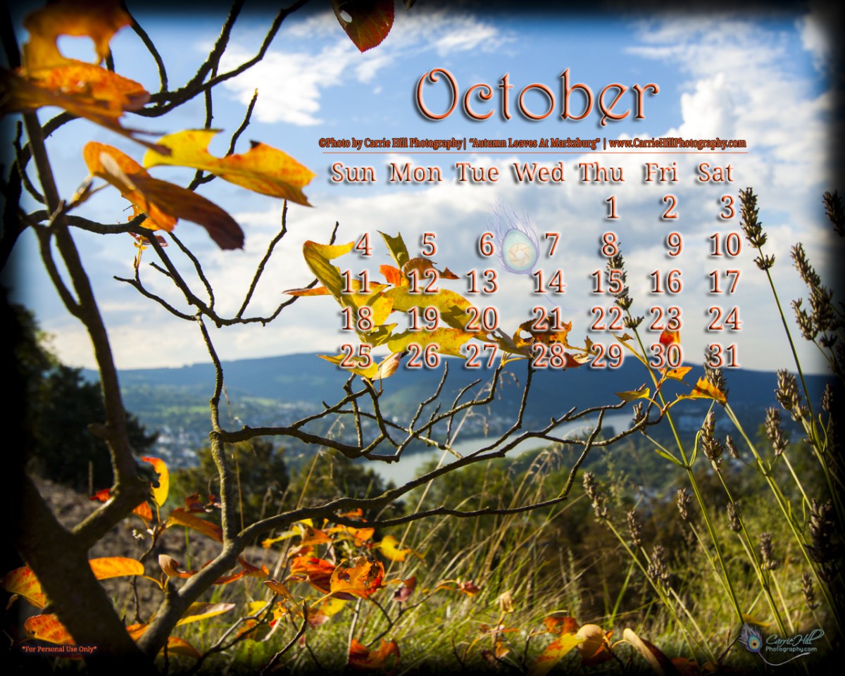 Able October Desktop Wallpaper Calendar