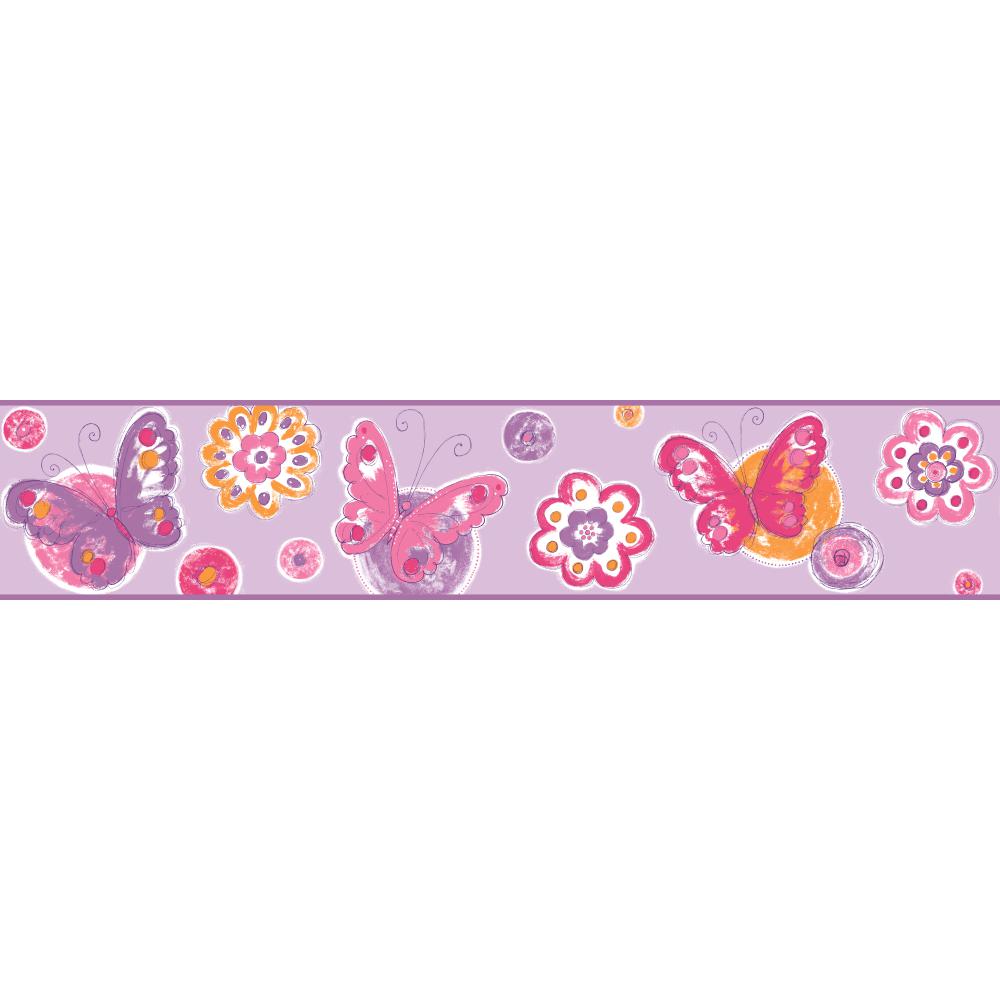 Butterfly Floral Wallpaper Border