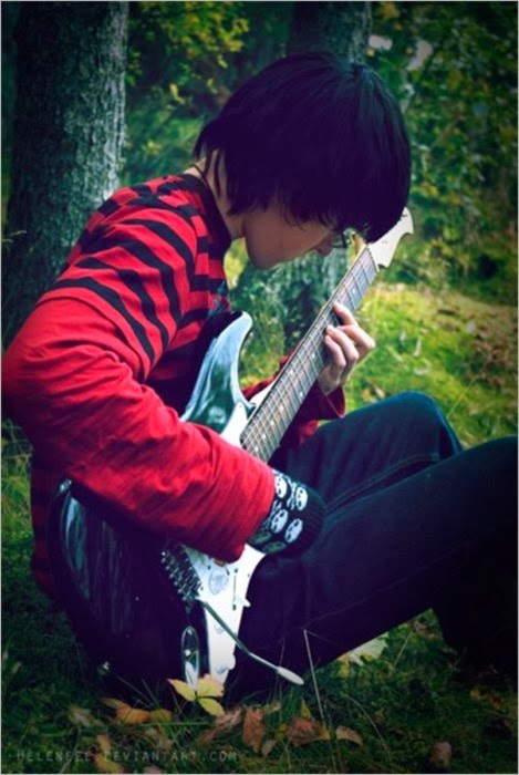 Cool Emo Boys With Guitar Wallpaper