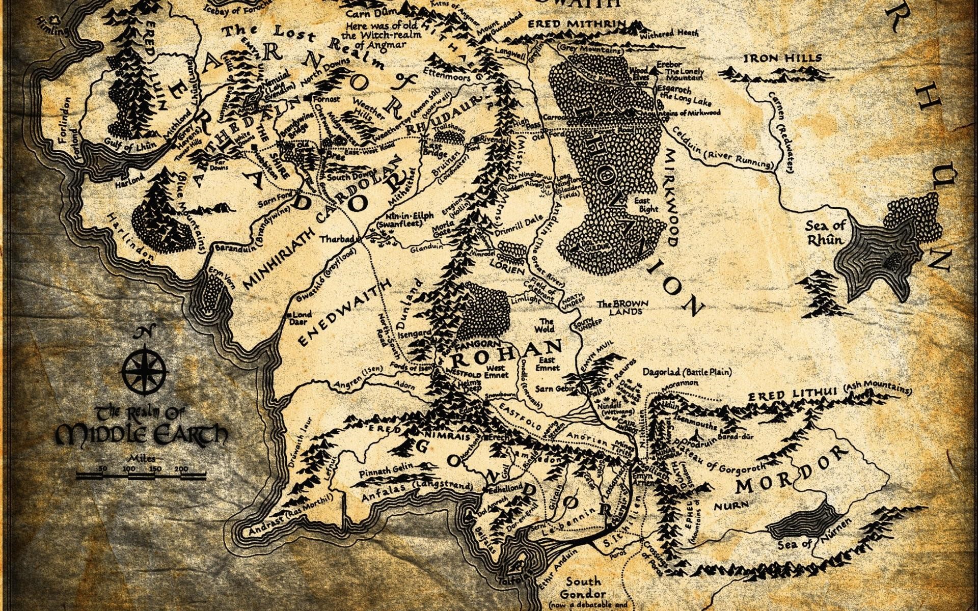 Lord of The Rings Map Wallpaper HD Wallpapers 1920x1200