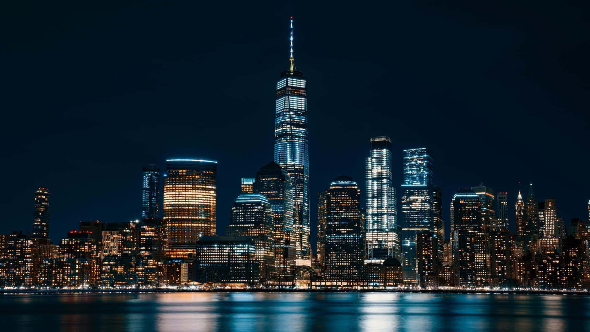 Dazzling Night Lights Of New York City Wallpaper