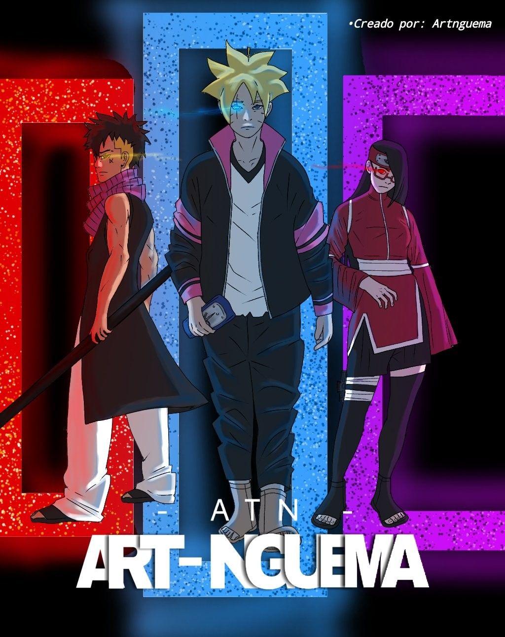 Boruto Kawaki Y Sarada In Anime Naruto Art