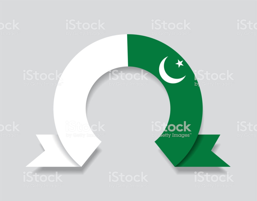 Pakistani Flag Rounded Abstract Background Vector Illustration
