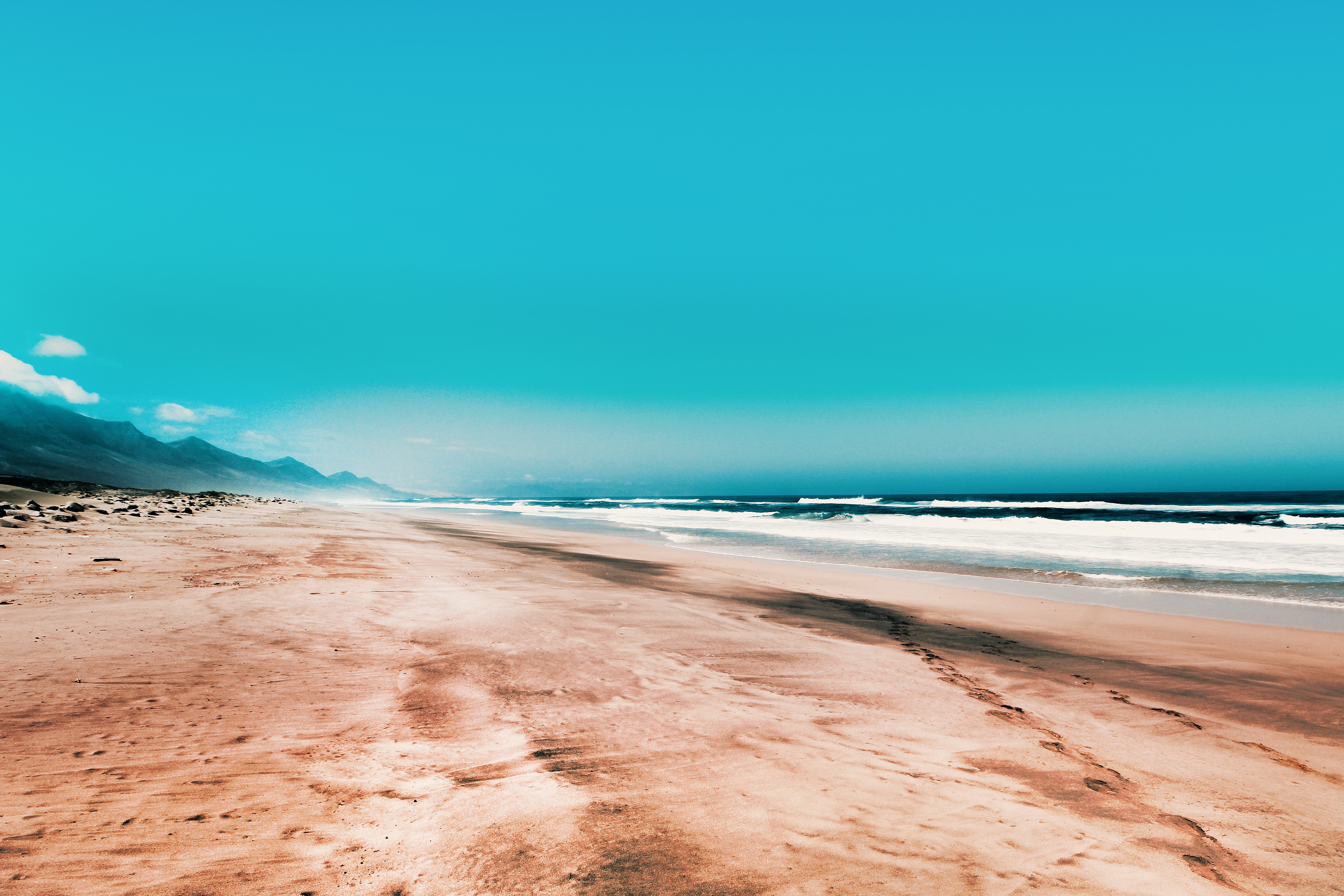 Seashore Under Clear Blue Sky 5k Wallpaper Hd Nature 4k Image