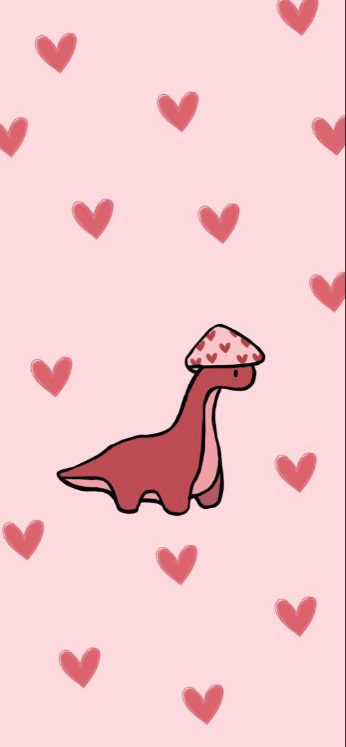 🔥 Free download Aesthetic Valentines Wallpaper Cute Dino Valentines Day Wallpaper [500x1080] for