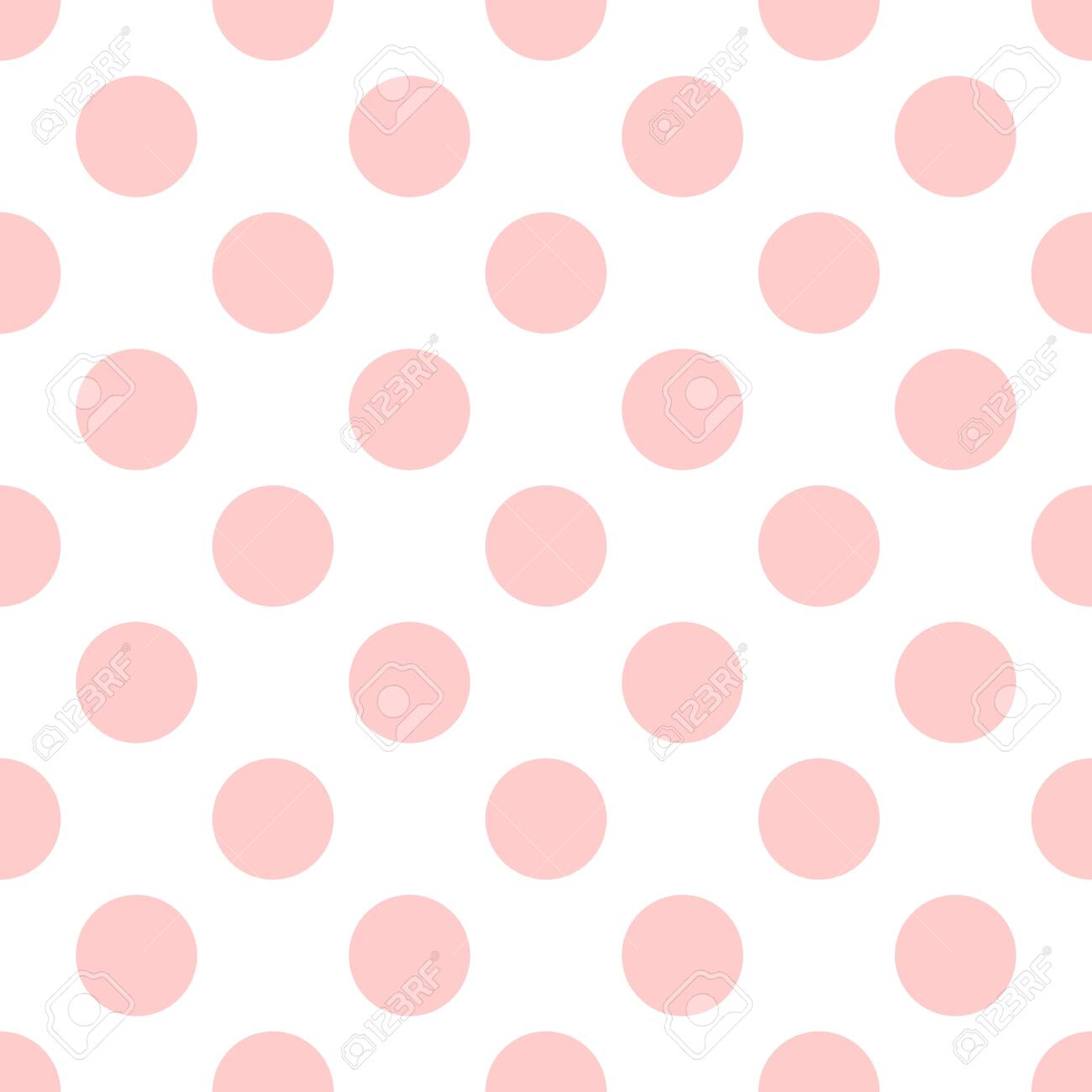 Seamless Vector Pattern With Pink Polka Dots On White Background