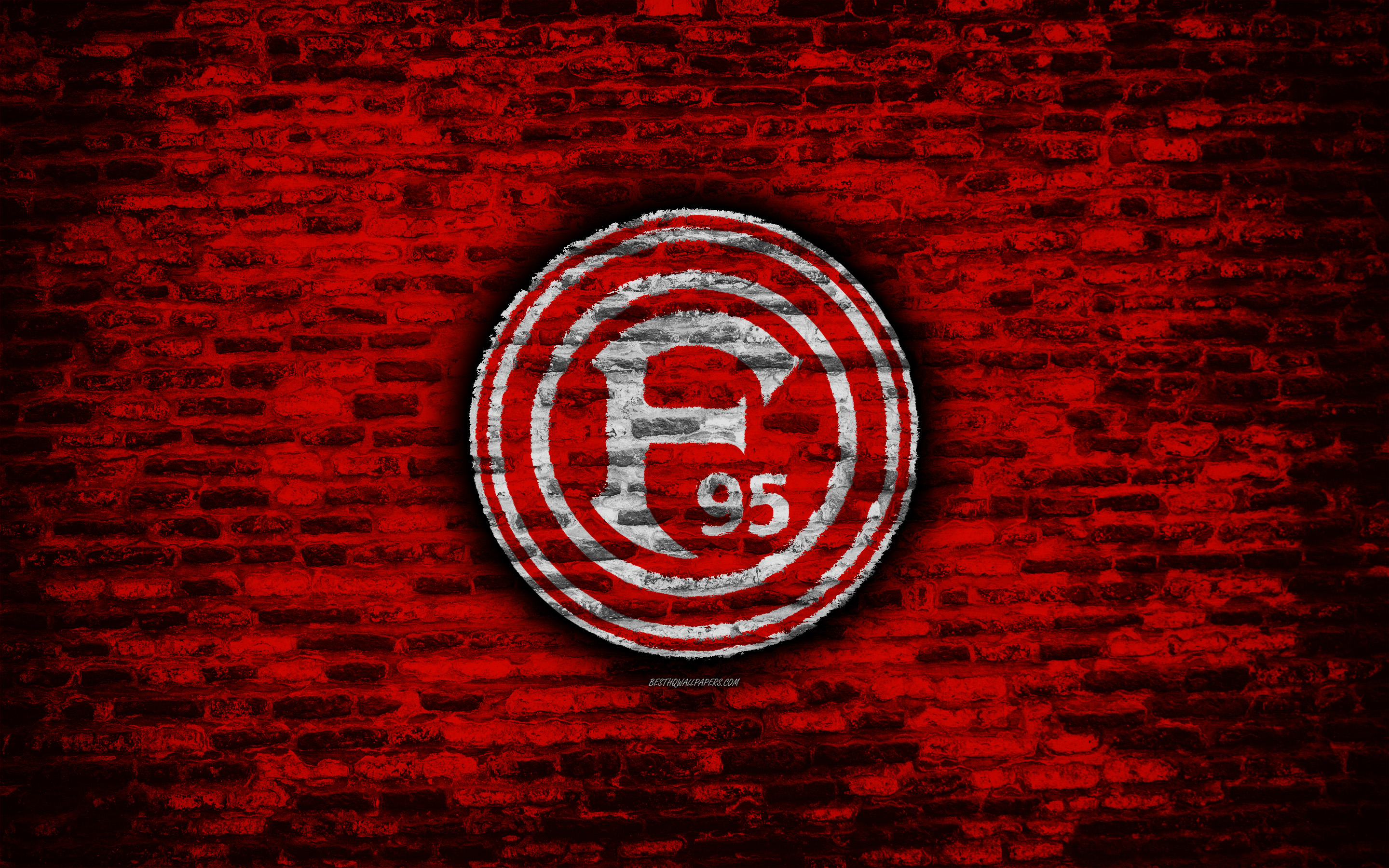 Wallpaper Fortuna Dusseldorf Fc Logo Red Brick Wall