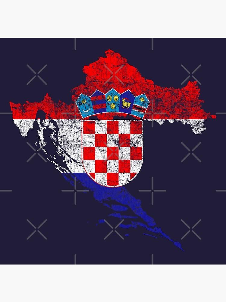 Croatia Flag And Map Croatian Pride T Shirt Art Board Print For