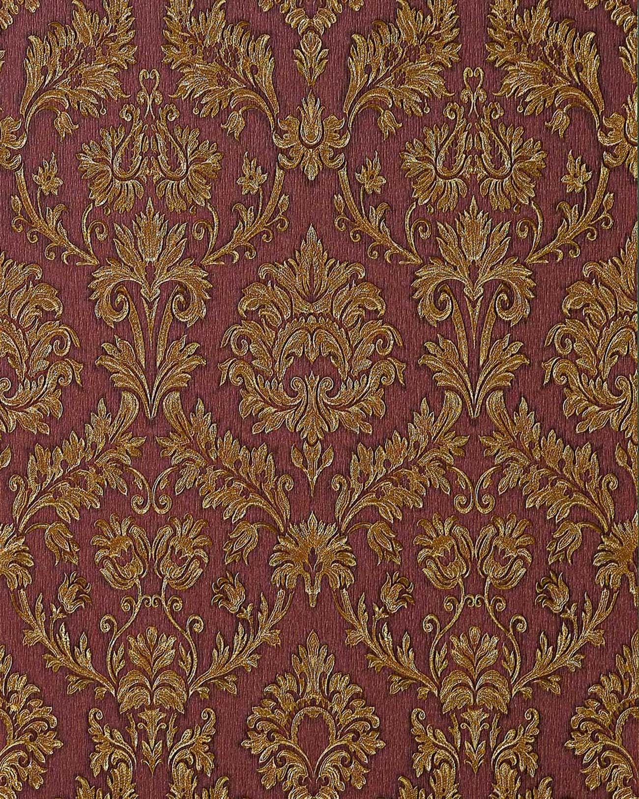 Wallpaper Wall Baroque Damask Edem Embossed Heavy Weight Wine
