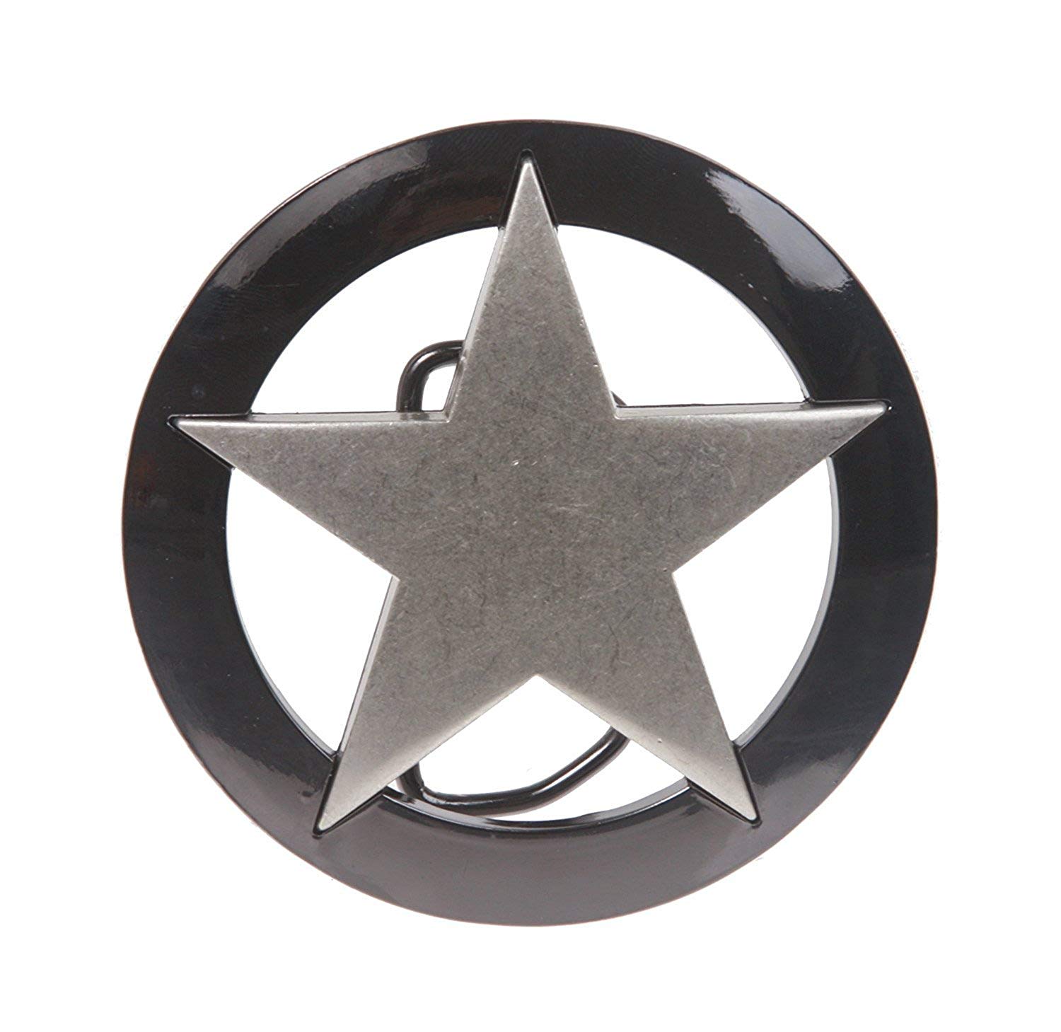 Amazon Monique Men Silver Star Gun Metal Circle Background