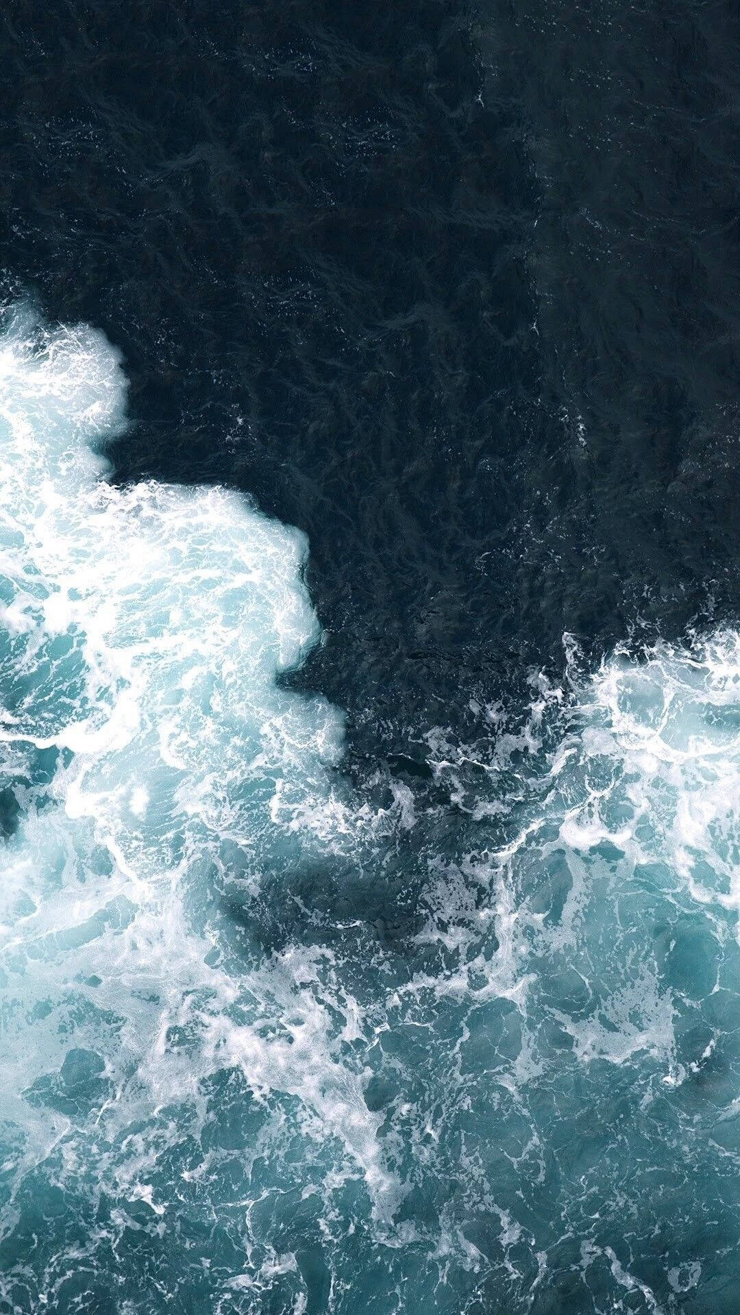 Aerial Blue Ocean Aesthetic Phone Wallpaper