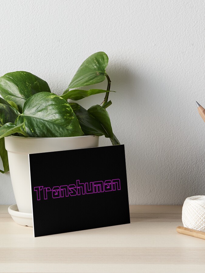Transhuman Purple Outline On Black Background Art Board Print By