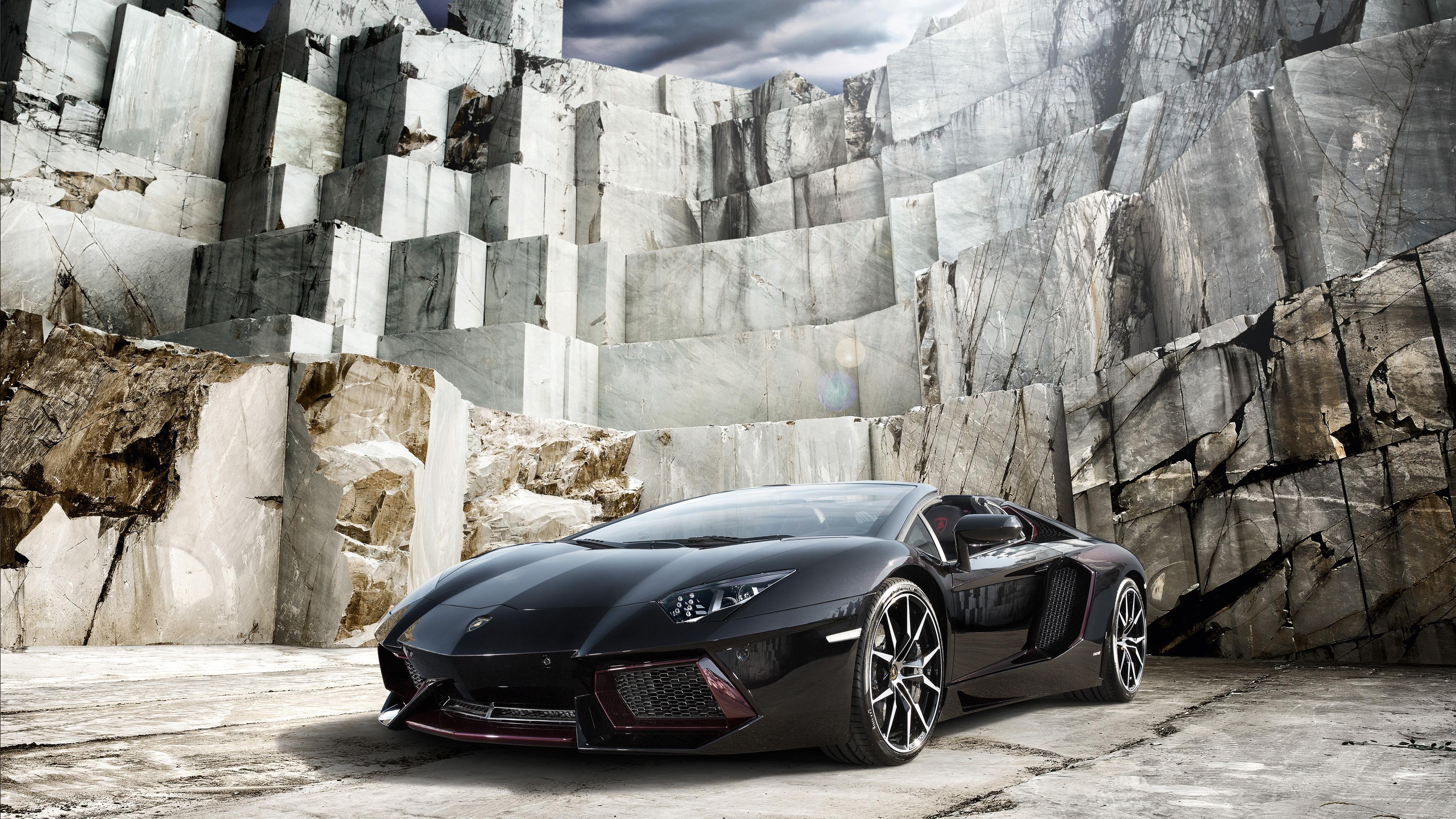 Black Lamborghini Aventador 4k Wallpaper HD Cars