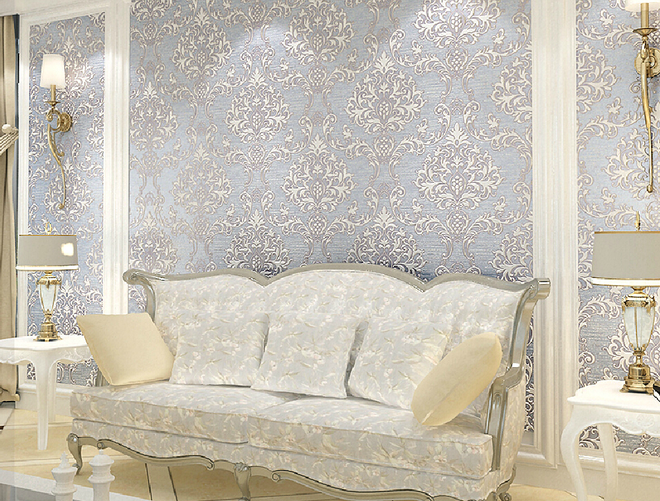 Mauve Printed Wallpaper For Tv Wall European Style 3d House