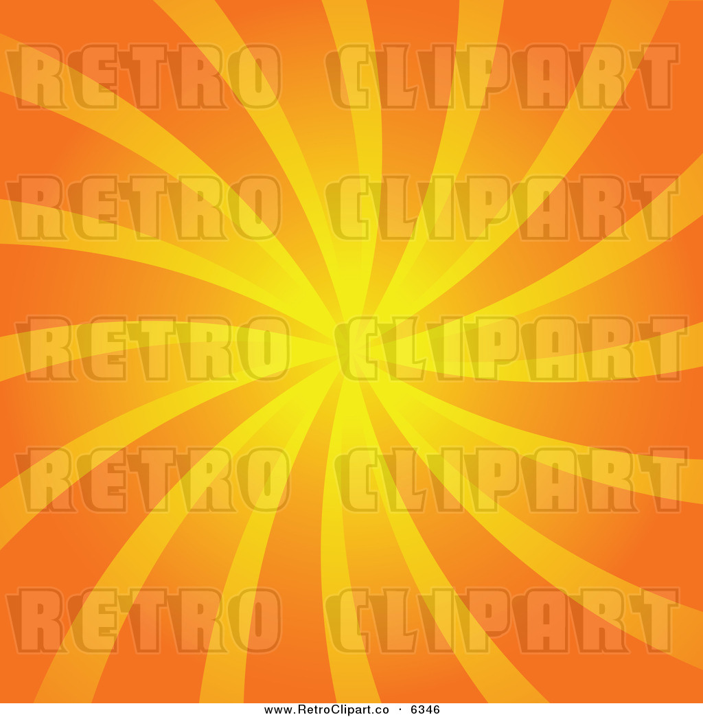 Vector Clipart Of A Retro Orange Swirly Background By Dero