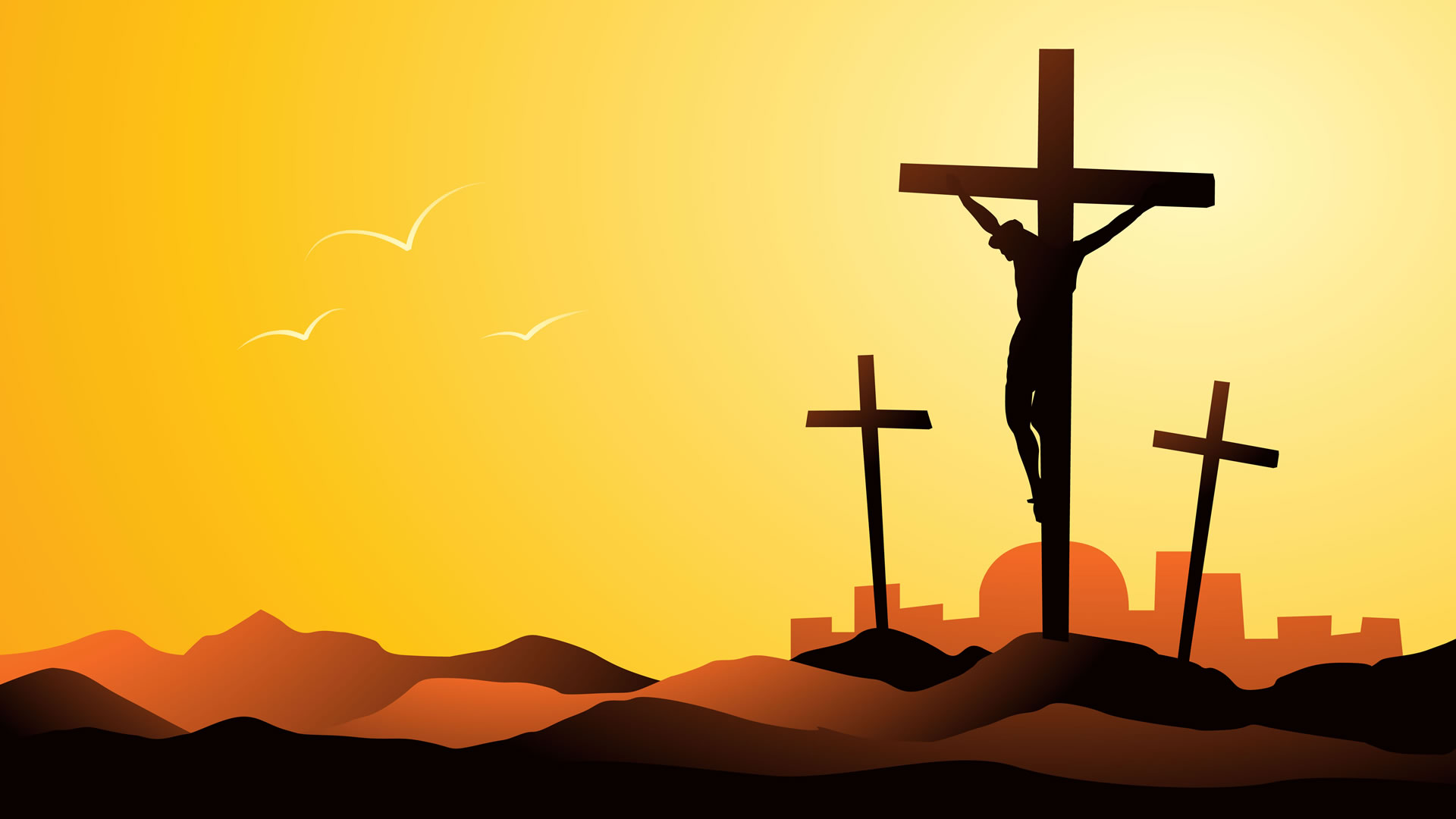 Crucifixion Seasonal Wallpaper Image Featuring Easter