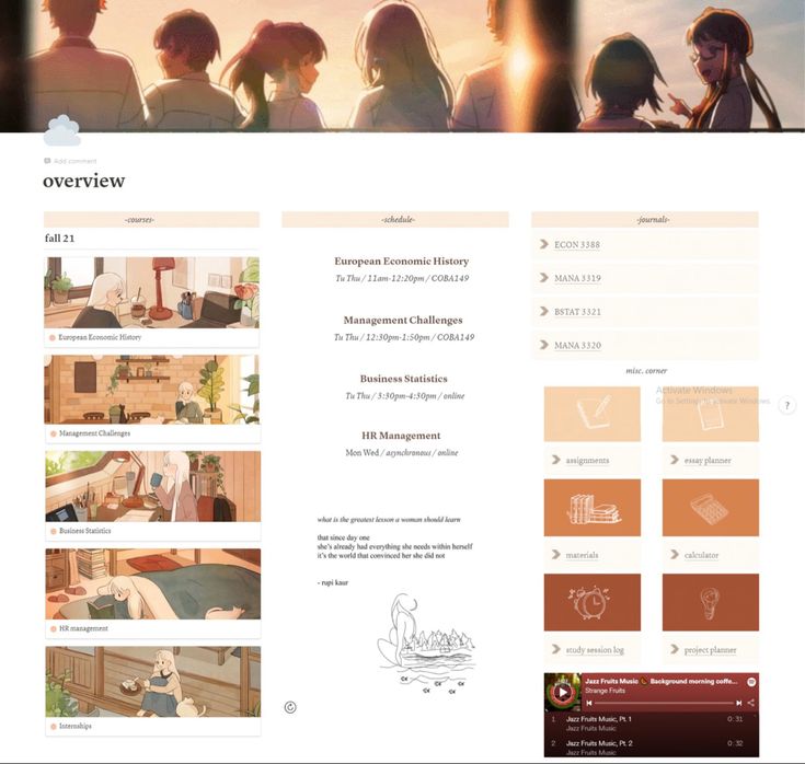 Warm And Orange Themed Notion Notions Aesthetic Template