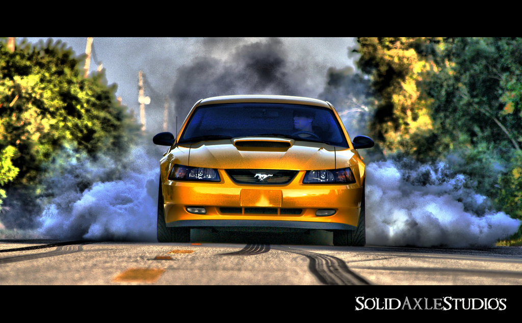 Mustang Burnout In HDr By Solidaxlestudios