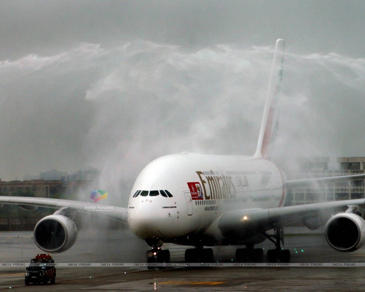 At The Arrival Of Emirates Airbus A380 Wallpaper Size