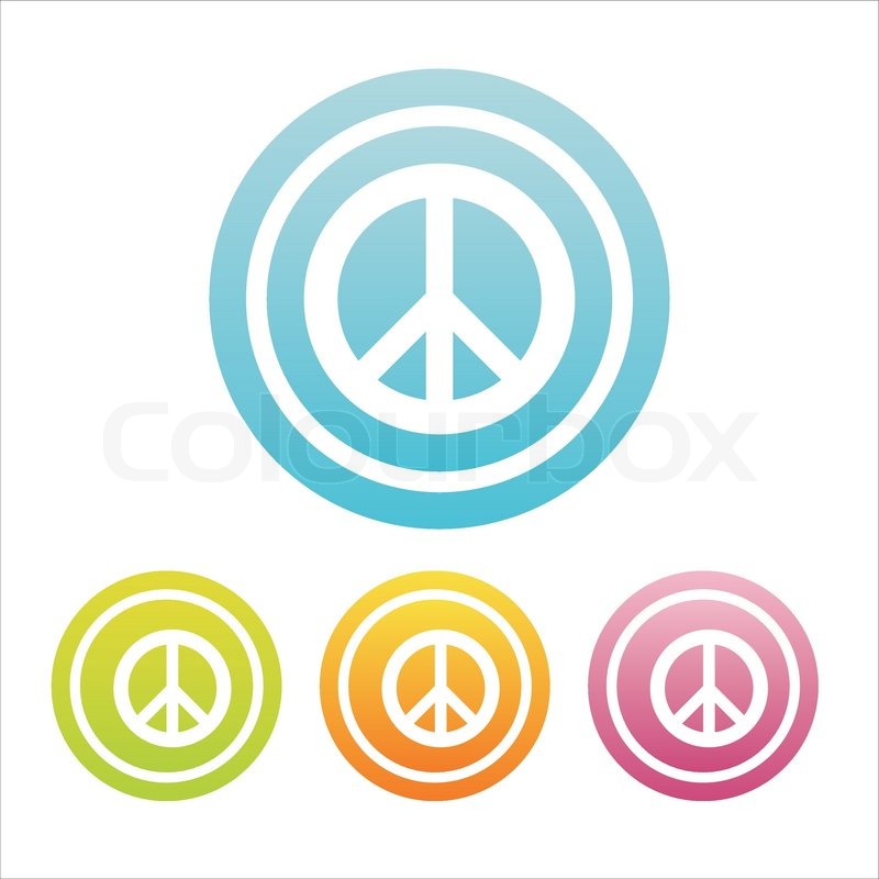 Colorful Peace Sign Background Set Of Signs