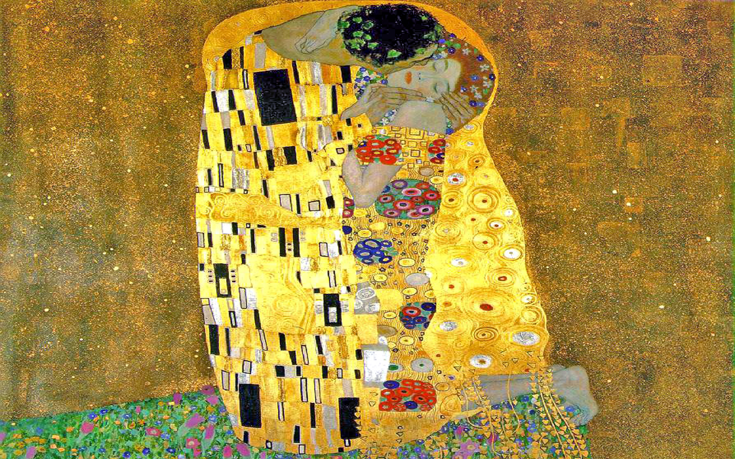 Gustav Klimt The Kiss Wallpaper Art