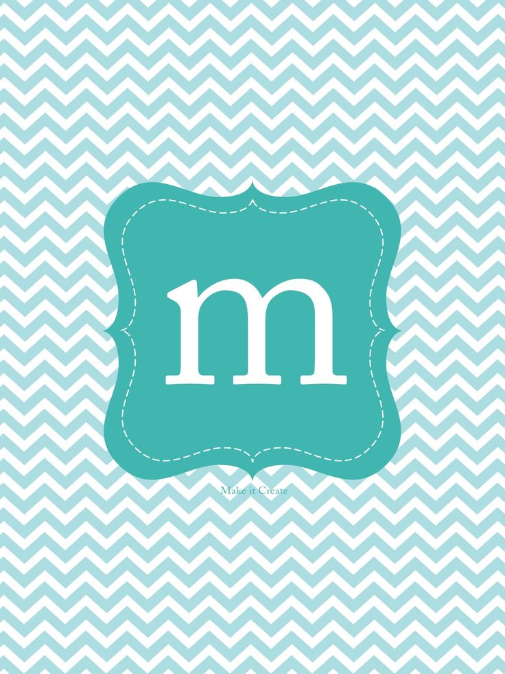 Teal Chevron M Cool Background
