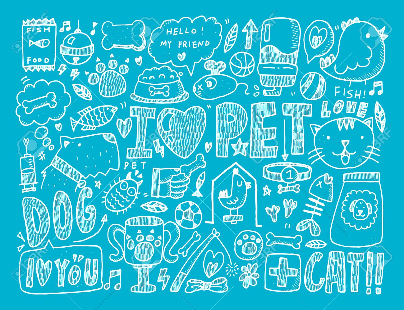 Doodle Pet Background Royalty Cliparts Vectors And Stock