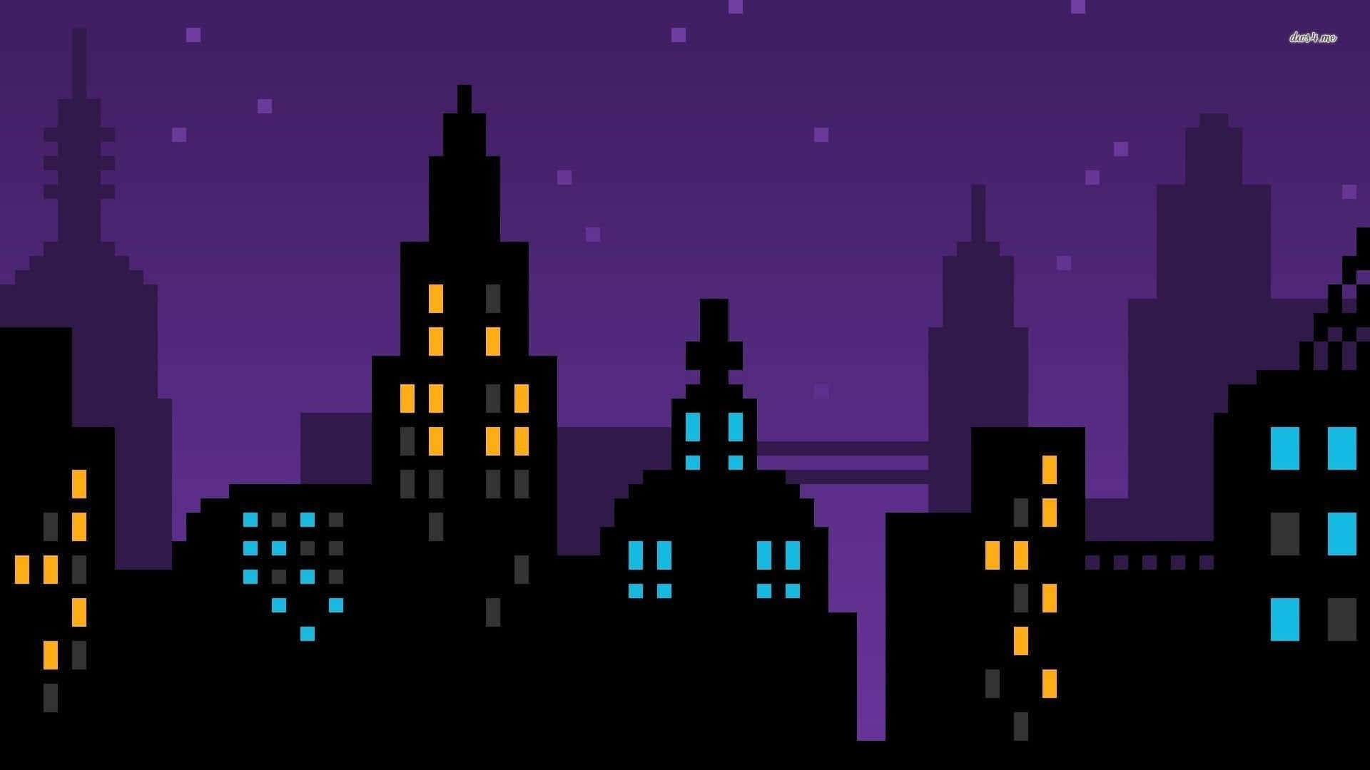 City Pixel Art Wallpaper