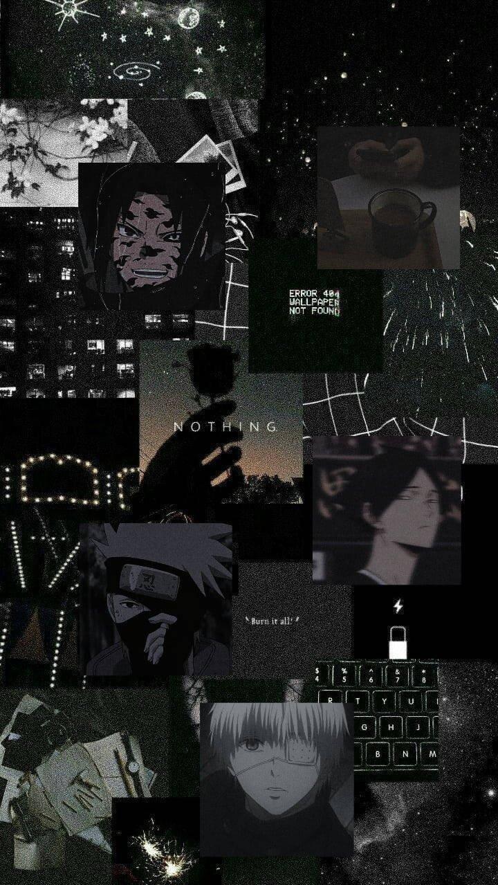 Black Aesthetic Anime Collage Wallpaper Mobcup