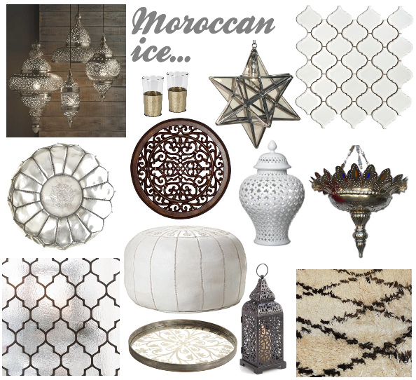 The Patterns And Shapes Of Morocco In Silver Metal Icy White