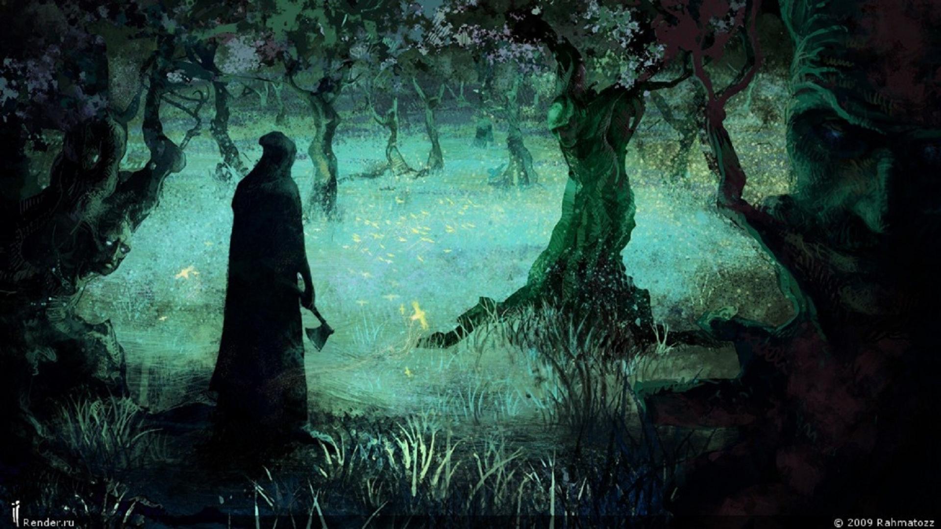 Creepy dark forests fantasy art artwork wallpaper 58241 1920x1080