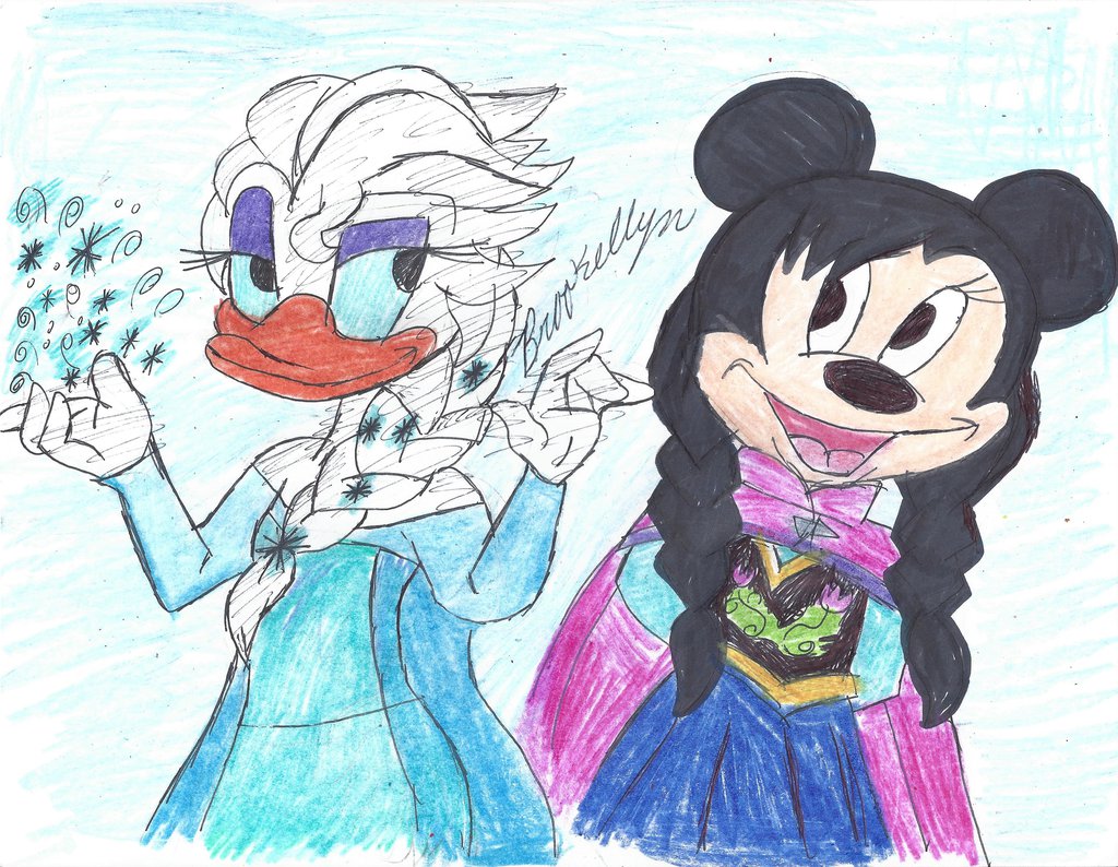 Frozen Crossover Minnie Mouse And Daisy Duck By Brookellyn On