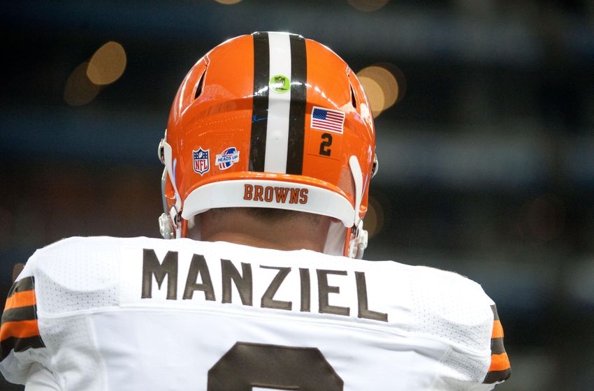 Johnny Manziel Of The Cleveland Browns Looks On From