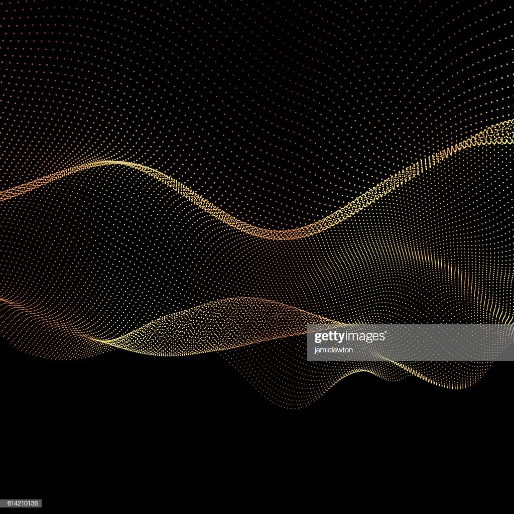 Abstract Vector Gold Flowing Dots Background Stock Illustration