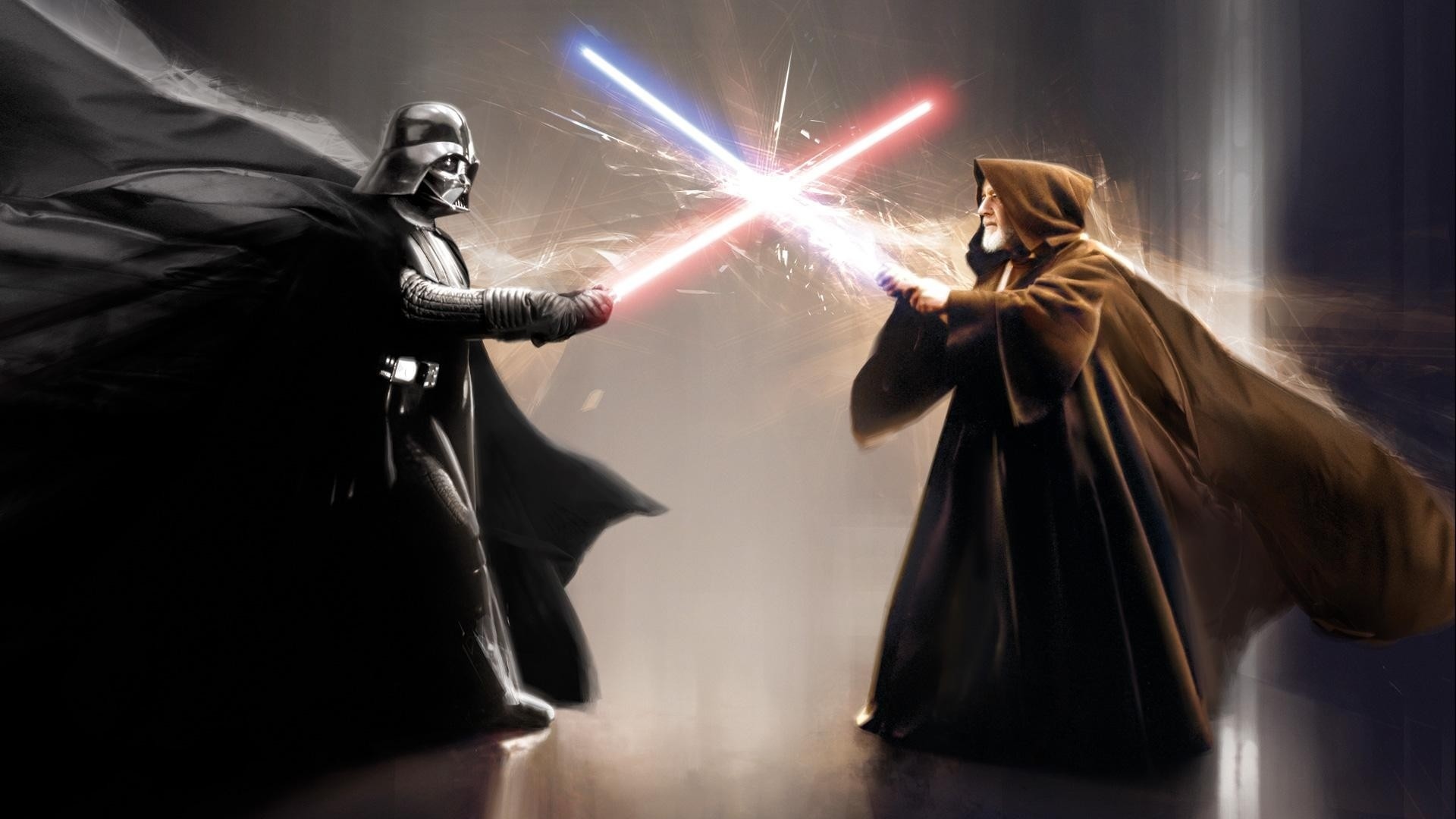 Darth Vader Obi Wan Kenobi movies star wars sci fi weapons lightsaber 1920x1080