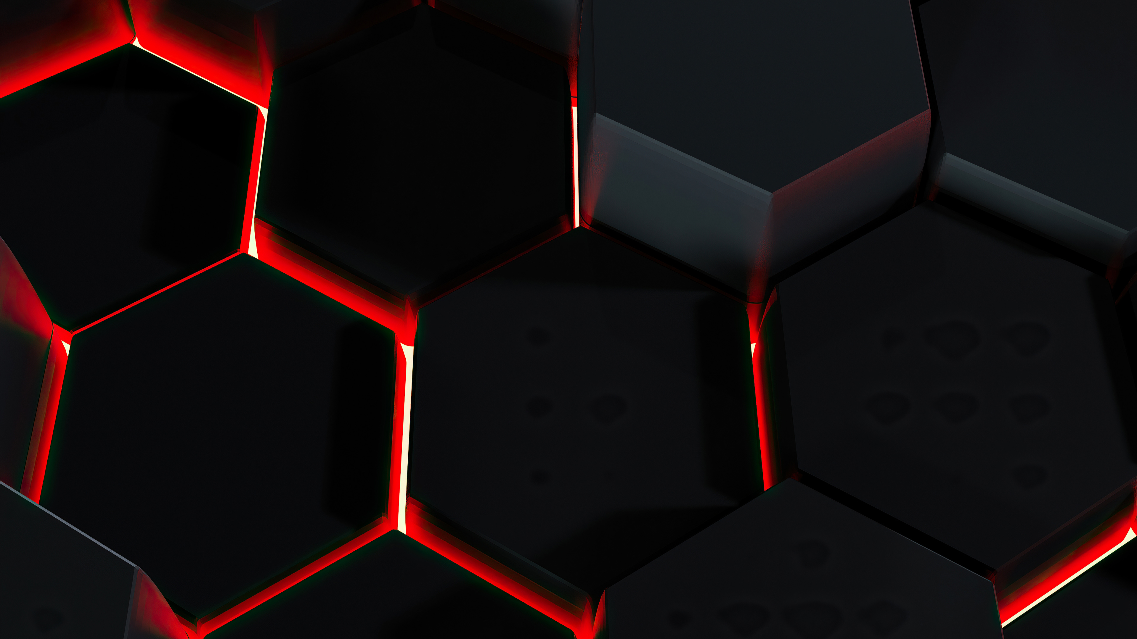 Wallpaper 4k Lava Polygon Glowing 3d Abstract