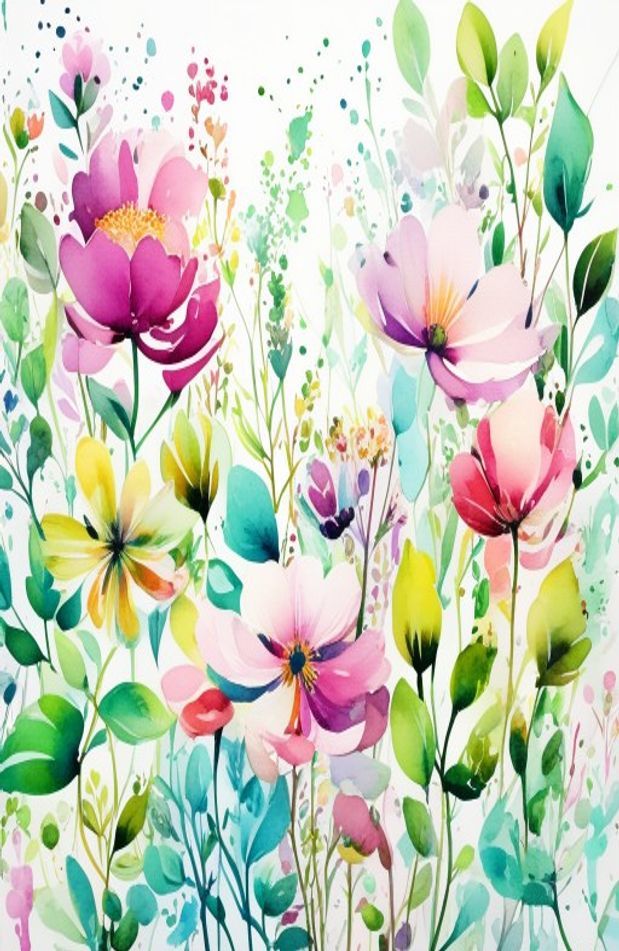 Watercolor Flowers Wallpaper