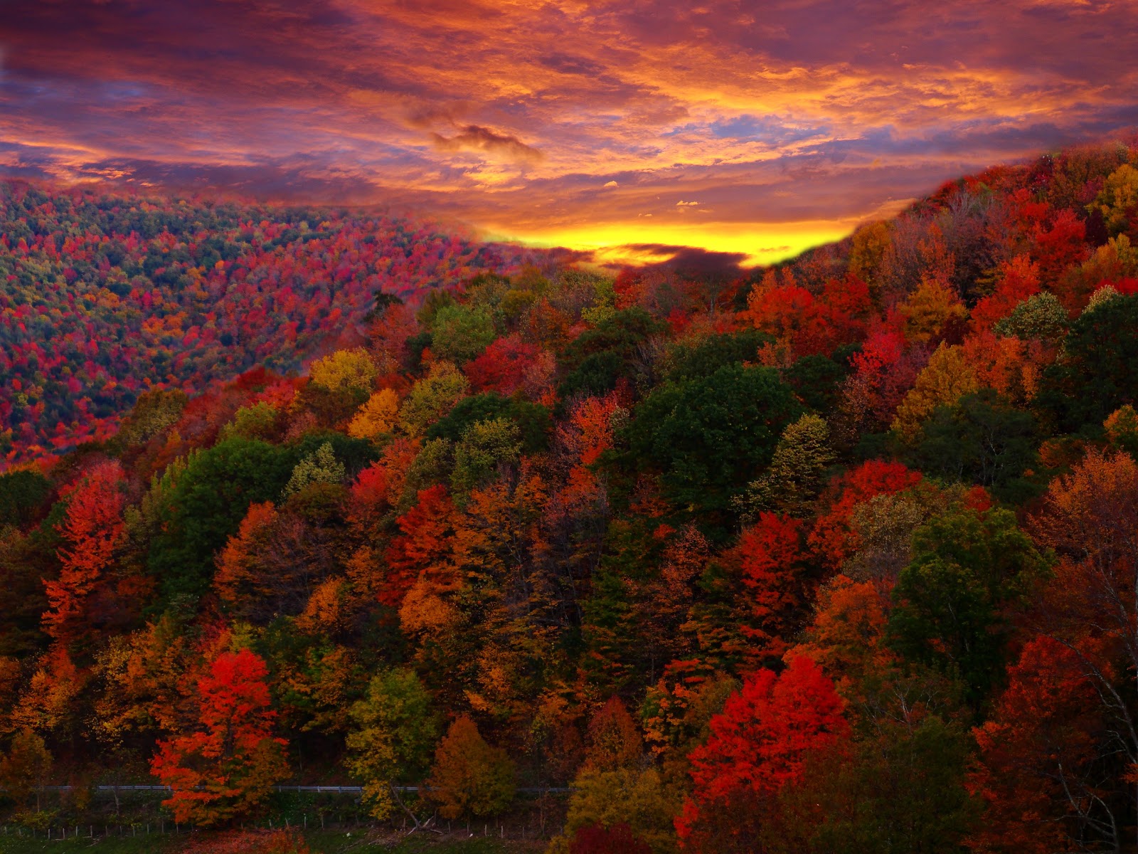 Autumn Mountain Scenes Image Posters Picture