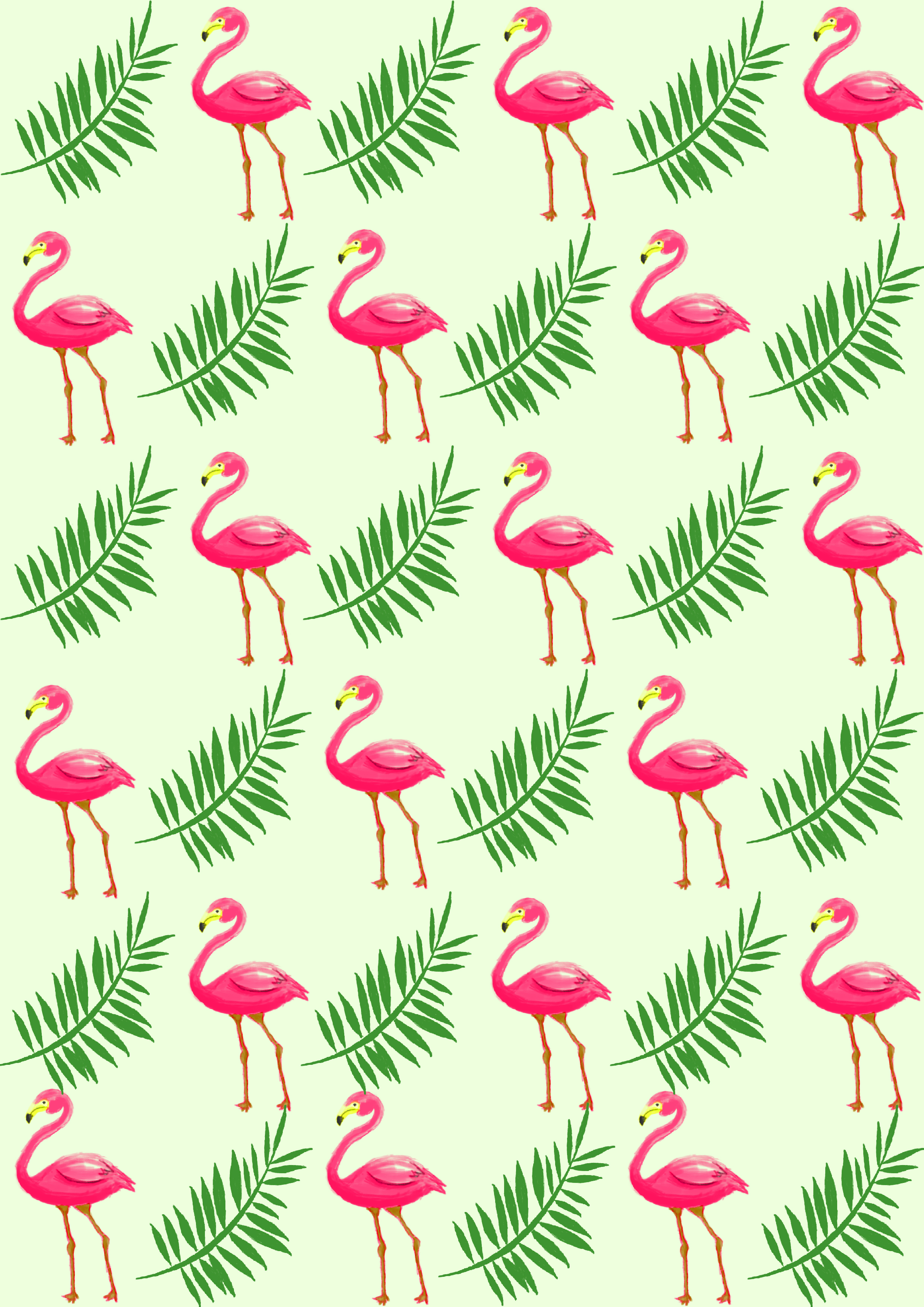 Pattern The Flamingos And Leafs Qololo