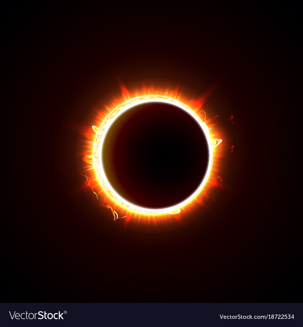 Solar Eclipse On A Black Background Royalty Vector