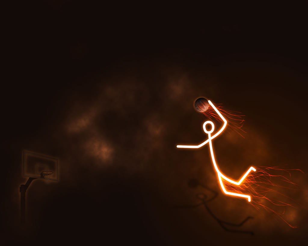 Basketball player LeBron in the fire Desktop wallpapers 1366x768
