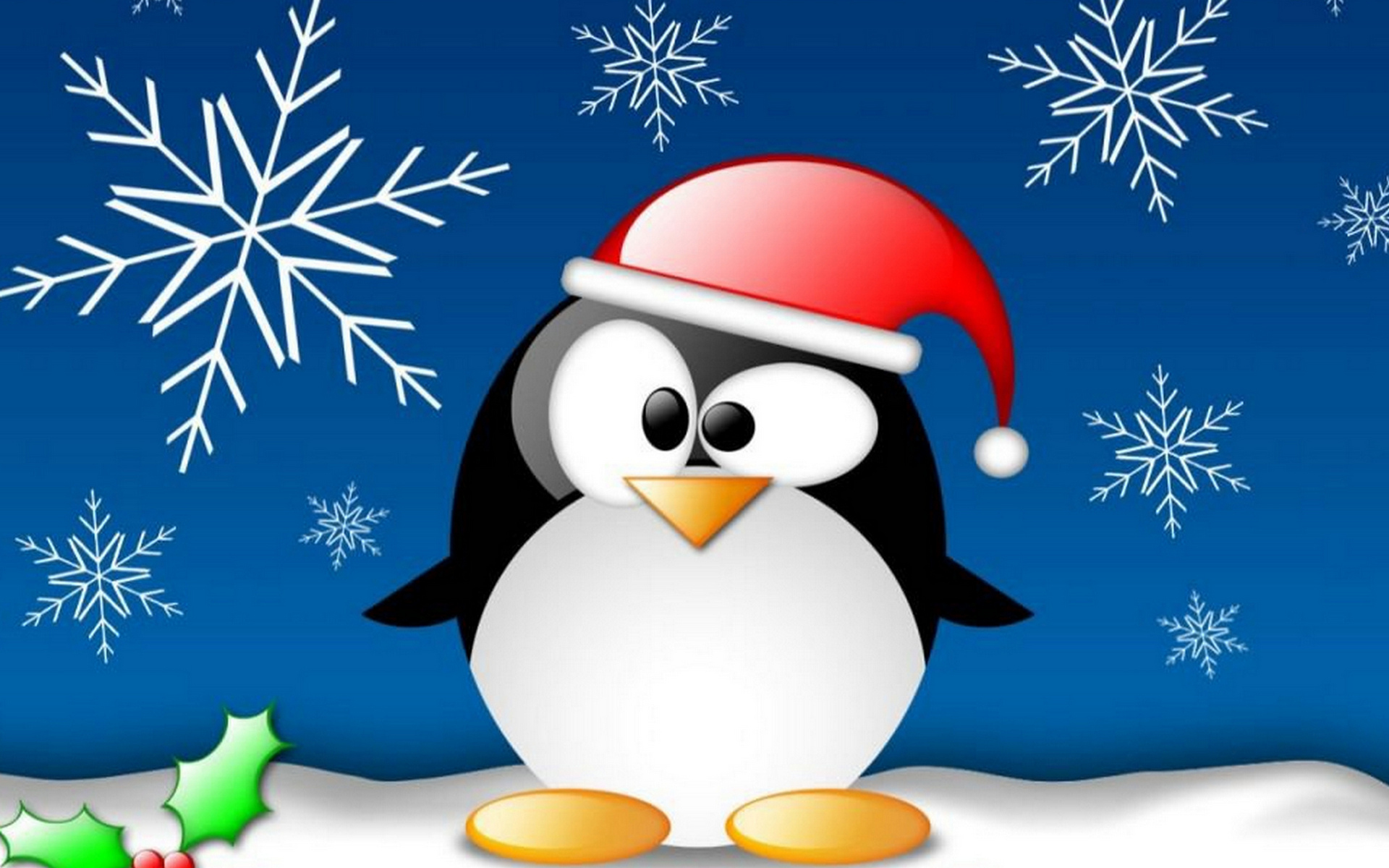 Funny Penguin On Christmas Wallpaper And Image