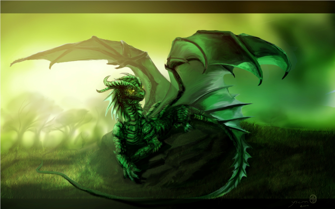 Green Dragon Puter Wallpaper Desktop Background Id