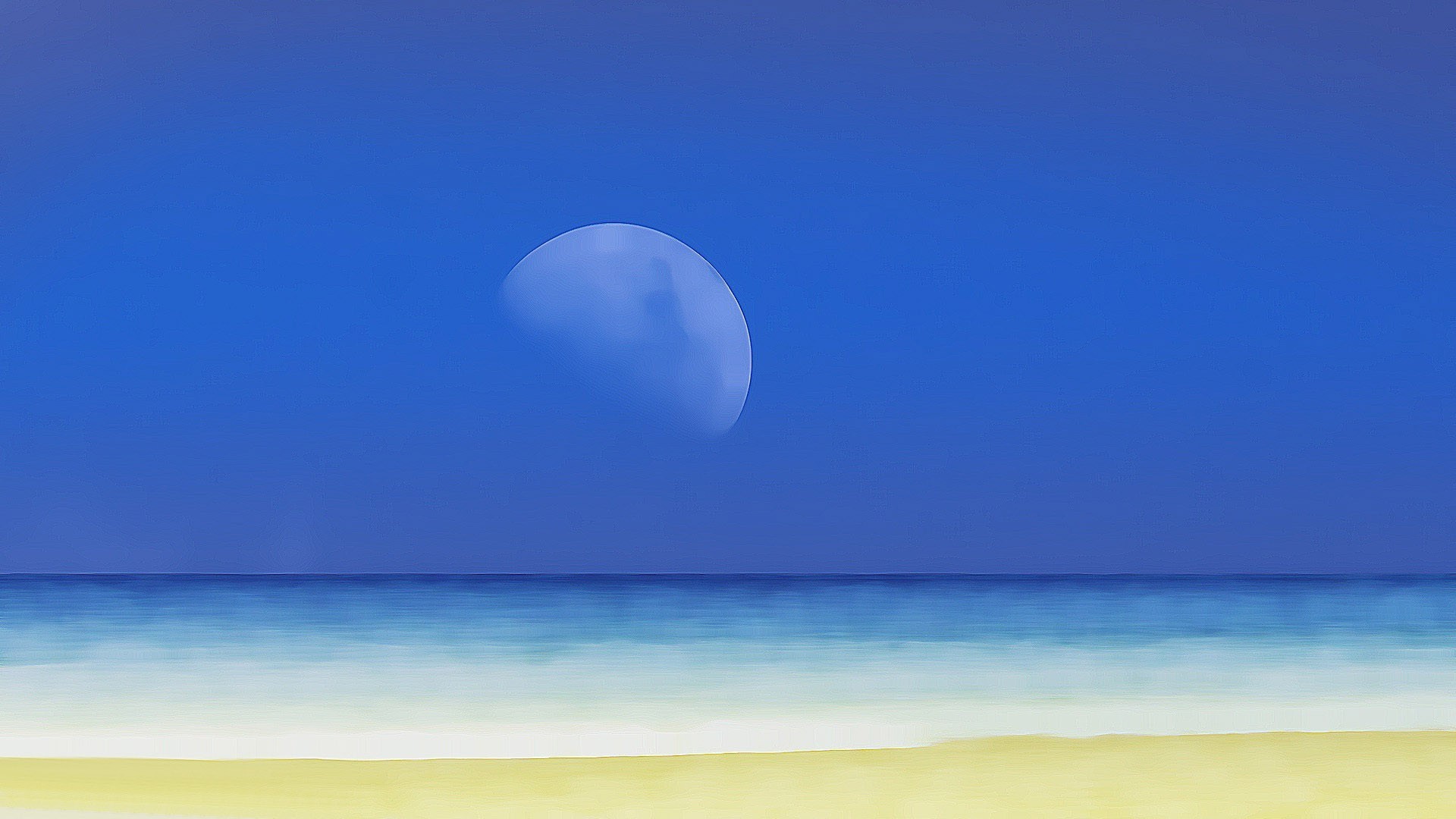 Moon Over The Beach Wallpaper