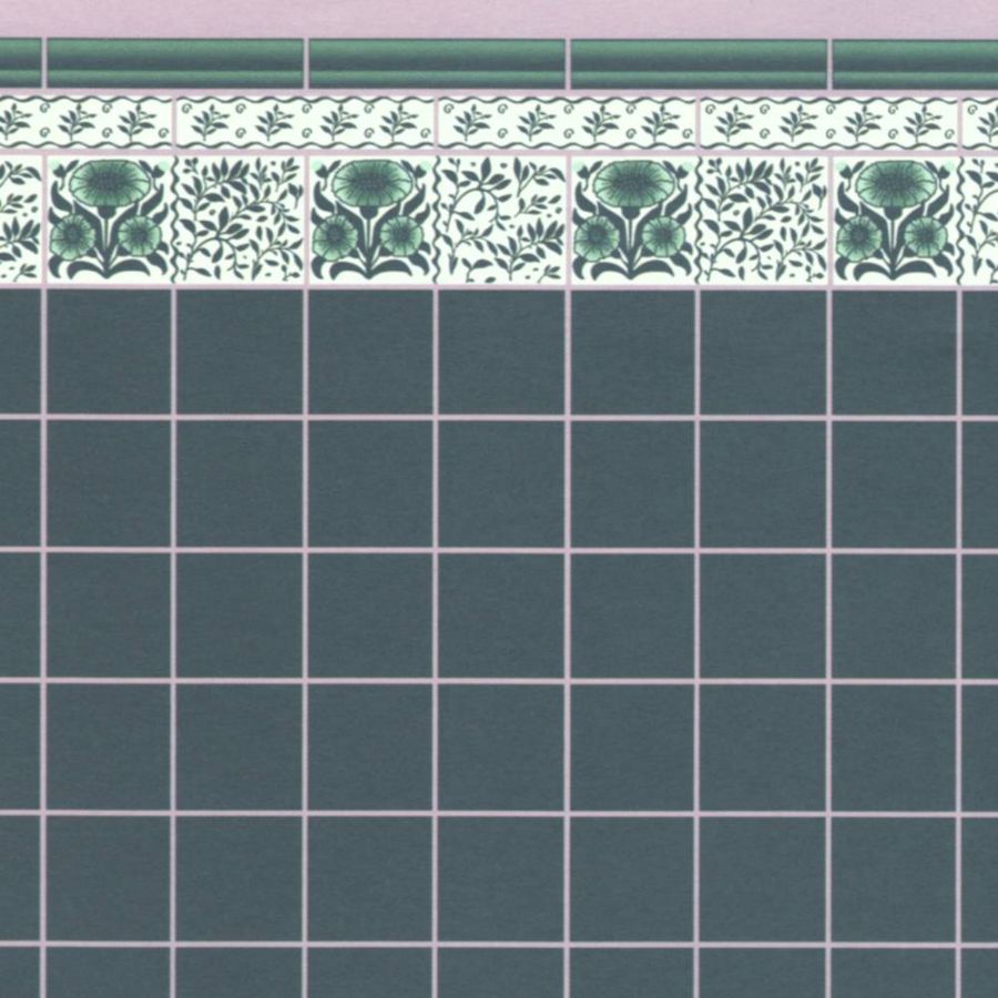 Green Oreton Tile Wallpaper From Bromley Craft Products Ltd