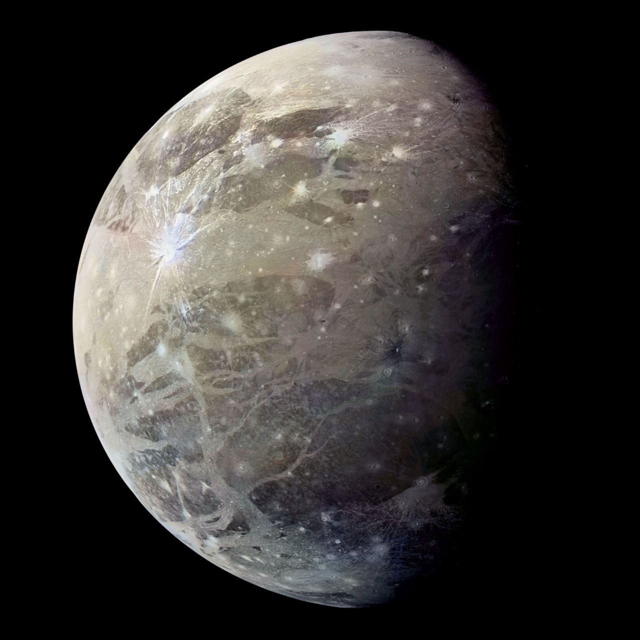 Ganymede Highest Resolution Global Color Jupiter S Largest