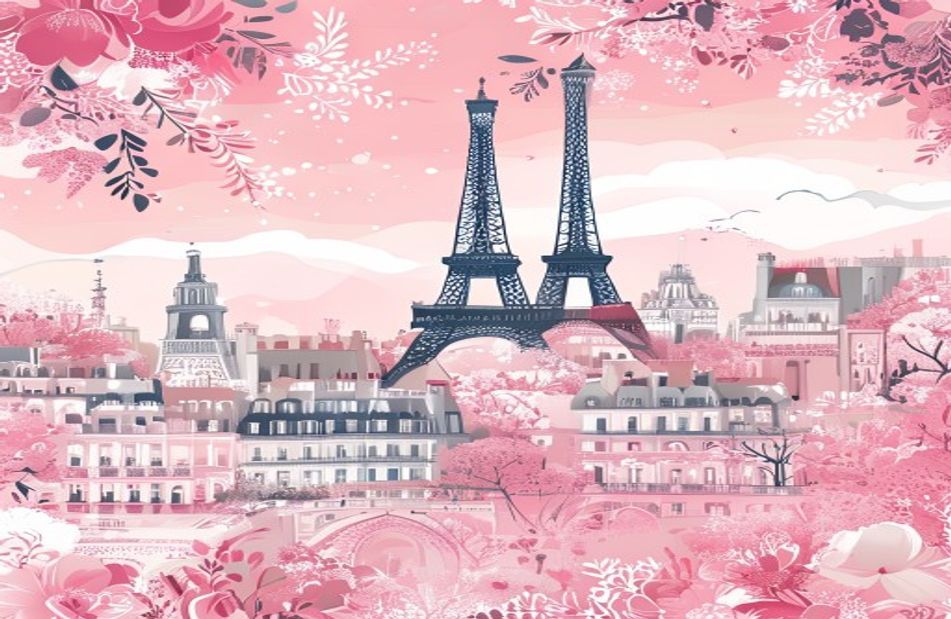 Pink Paris Wallpaper