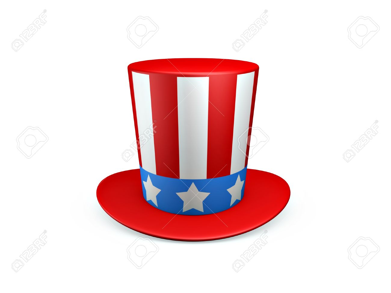 Uncle Sam Hat Of Usa Isolated On White Background Stock Photo
